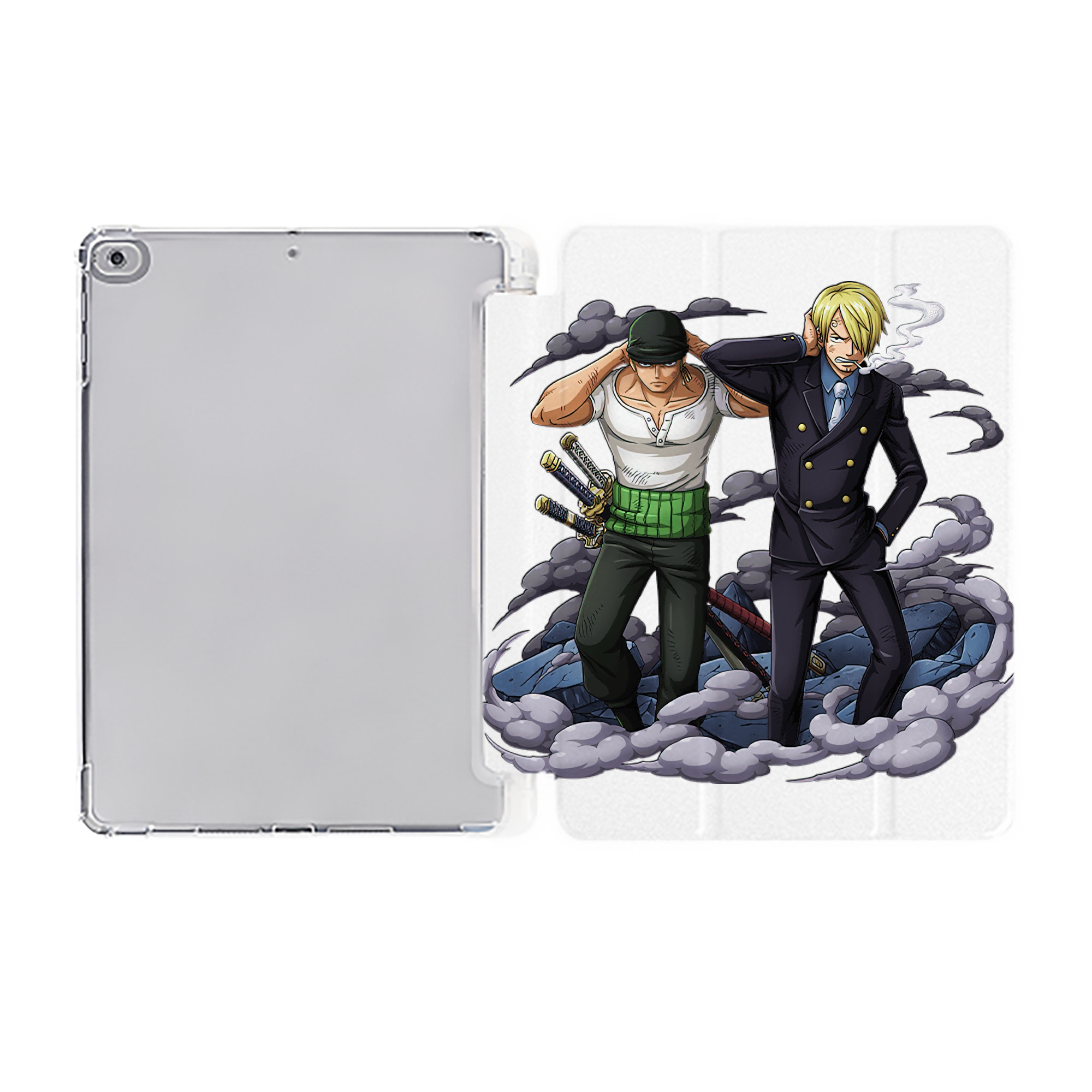（画像用） ワンピース サンジ ONE PIECE Sanji IPad ケース ペン収納付き 三つ折りスタンド PUレザー×シリコン 対応機種9.5/10.5/10.9インチ